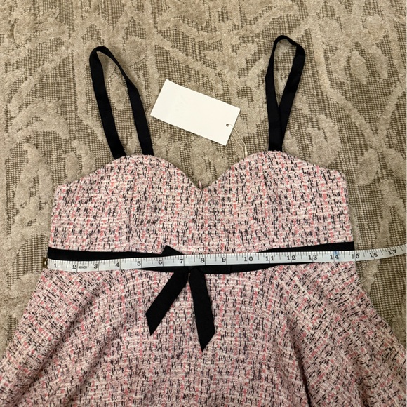 Zara Combination Structure Top Pink Black Tweed with Bow Ref 3644/172/620 NWT - Picture 10 of 13